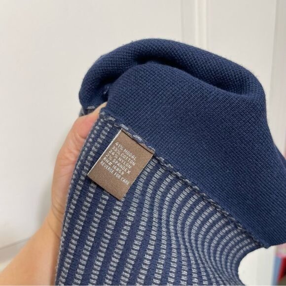 J. McLaughlin Darla Ottoman Striped Sweater Knit Dress in Navy Grey Size M - Picture 8 of 9